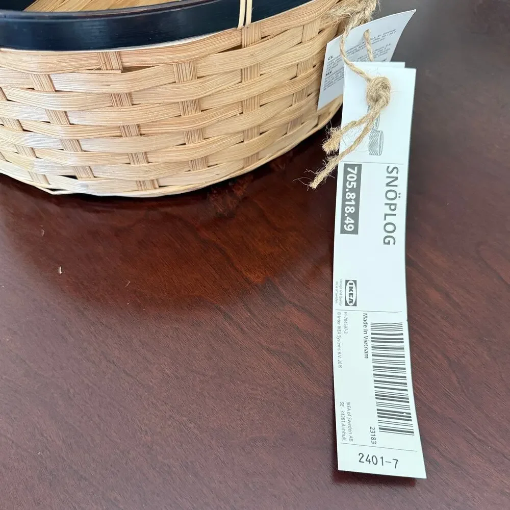 IKEA SNOPLOG Set of 3 Bamboo Baskets Height 4 3/4